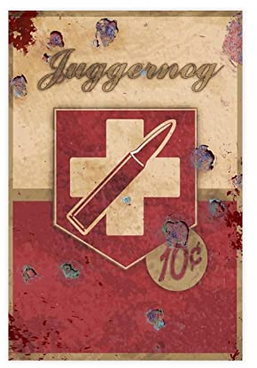 Juggernog Perk Borraccia per acqua con soda in metallo, con scritta in inglese Juggernog Mini frigo Zombies Bar, poster su tela, decorazione artistica da parete, per soggiorno, camera da letto,