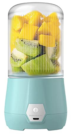 Frullatore portatile, ricaricabile tramite USB, spremiagrumi elettrico, frullatore di dimensioni personali, mini miscelatrice per frutta, frullati e frullati con 4 lame e batterie ricaricabili USB