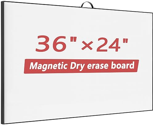 TORASO Whiteboard trocken abwischbar, 61 x 91,4 cm, tragbarer Aluminiumrahmen, Whiteboard mit Halter, Magnettafel für Büro, Zuhause, Küche, Schule (BB-Alu-BK-6090)