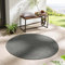 Taracarpet In- & Outdoor Teppich Wetterfest Wohnzimmer Balkon Küchenteppich Flachgewebe sisaloptik meliert Einfarbig Uni anthrazit dunkelgrau 160x160 cm rund