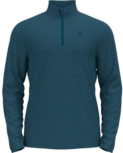 Odlo Herren Langarm Shirt mit Reißverschluss Roy, Saxony Blue - deep Dive, L
