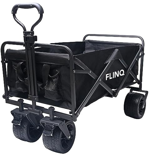FlinQ Bollerwagen faltbar - Faltbollerwagen für max. 130 KG - Schwarz