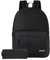SUPACOOL Leichter Casual Laptop Rucksack mit Laptop Fach 15,6 Zoll für Männer und Frauen, Rucksack für College(Black Rucksack Set)