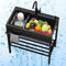 Lavabo utilitario con tubo de agua, fregaderos de cocina de acero inoxidable de 1 compartimento, estación de lavado de manos independiente para restaurante, garaje interior y exterior