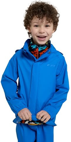 Mountain Warehouse Pakka Kids Waterproof Jacket - Wind Resistant, Lightweight,Breathable Rain Coat for Girls & Boys, Packaway Bag - For Rain, Autumn, Winter Cobalt Kids Size 11-12 Years