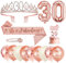 30 Anni Decorazioni Compleanno Donna, 30° Fusciacca e Diadema Oro Rosa Compleanno, Happy Birthday Cake Topper, Candele di Compleanno Numero e Palloncini, Regalo Donna 30 Anni