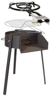 Bilake Barbacoa portátil | Paellero | Parrilla Barbacoa | Barbacoa carbón y leña | Quemador de Gas | Paellero Gas | Barbacoa Redonda