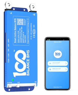 100BALANCE 100A 8-17S Smart BMS Standardausführung mit Active Balancer und integrierter Bluetooth APP/UART für Lithium Akku NCM/LFP/LTO Pack