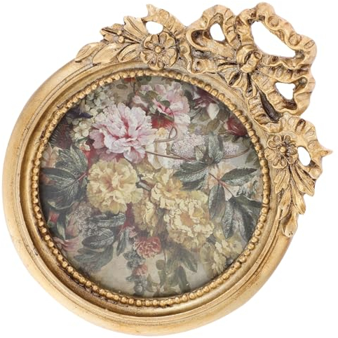Ciieeo antike goldene bilderrahmen Desktop-Fotorahmen Golddekor Bilderrahmen gold kleine Rahmen Massenrahmen für die Anzeige Mini Antiquität Schmuck schmücken Harz