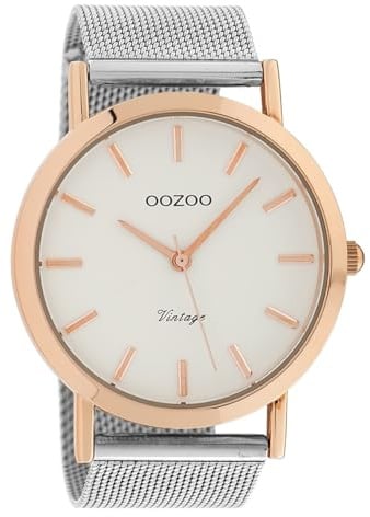 Oozoo Damen Armbanduhr Timepieces Analog Metall Silber UOC9996A Analoguhr