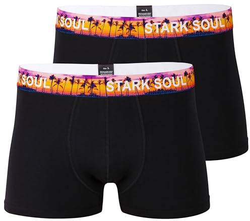 STARK SOUL Boxershorts Herren 2er Pack -Sunset- Retroshorts Hipster Baumwolle 95/5 - GR XXL