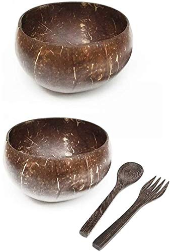 Brensty and Wooden Spoon Fork Set,Vegan Organic Salad Smoothie Buddha Acai Bowl for Kitchen, Dining and Decoration