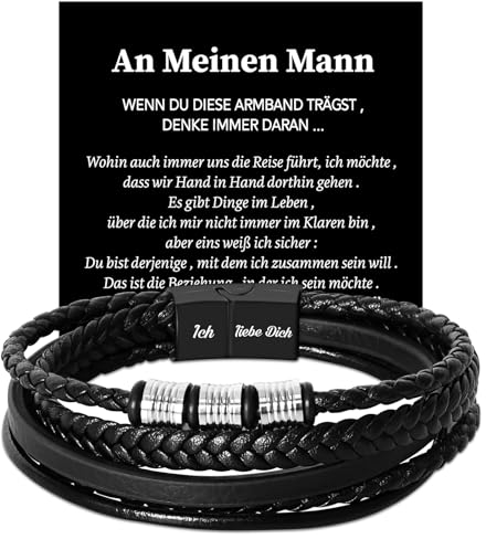 Coldbling Ich Liebe Dich Geschenke für Männer - Armband Mann Valentinstag Jahrestag Geschenk für Ihn, Weihnachten Hochzeitstag Geburtstag Liebes Geschenk für Ihn Männer Freund Partner Mann