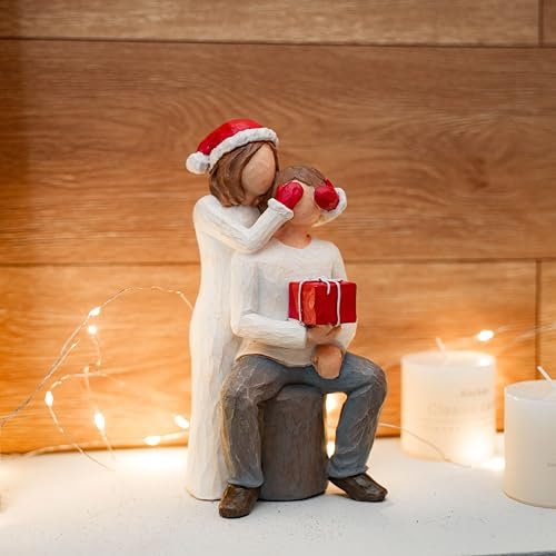 Alupssuc Paar Figur aus Harz, Romantisches Geschenk für Ehemann, Freund, Ihn, Hochzeitsgeschenk für Paare, Weihnachtsdekoration für Zuhause