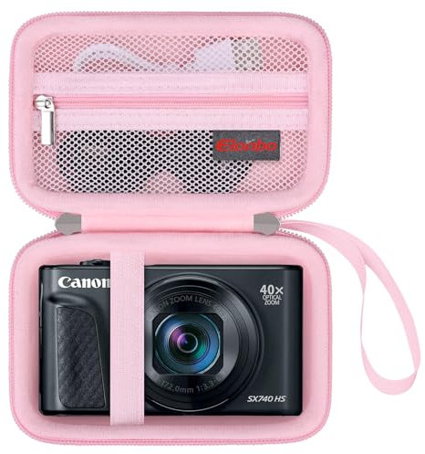 Elonbo Custodia per Ricoh GR IIIx HDF/GR IIIx/GR III HDF/GR III/GR II/GR Digital Camera, borsa da viaggio rigida per fotocamera compatta RICOH GR Premium, Rosa