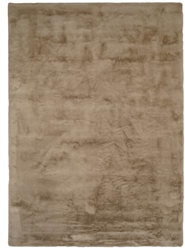 Consilio Concept Cozy Fellteppich 160x230 Taupe Teppich Supersoft 28 mm Höhe Soft weich Hasenfell Imitat beige braun Wohnzimmerteppich Kinderzimmerteppich Küchenteppich Flurteppich