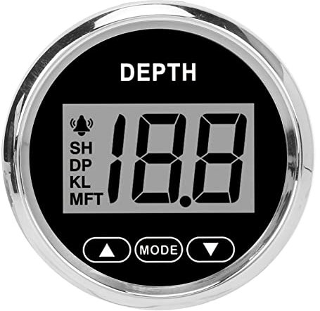 Wasserdichter Digitaler Tiefenmesser für Yachten, Fischerboote, Tiefenmesser aus 316L-Edelstahl, 100 M/110 Yards, Beschlagfrei, für Marinefahrzeuge