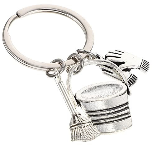 LALADEFIEE Cleaning Keychain Pendant for Housekeeping Durable Zinc Alloy Bag Accessory Lightweight Decorative Keyring for Cleaners Unique Home Care Professionals