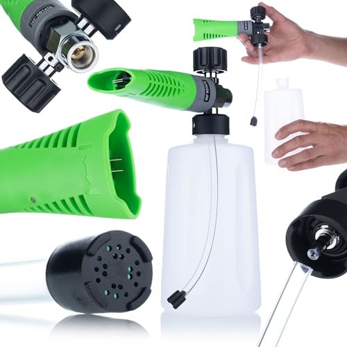 Rosfix S0801 Schaumsprüher 750 ml – 1/4 F Anschluss | Messingdüse 1,2 mm | Für Hochdruckreiniger | Einstellbarer Sprühwinkel | Dichte Schaumabgabe