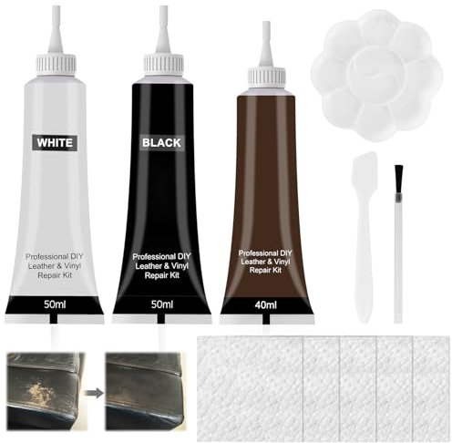 HASAIKA® Leder Kratzer Reparatur Paste, Lederreparatur Creme, 3 Stück Lederreparaturset zum Reparieren von Rissen in Möbeln, Sofa, Jacke, Bootssitz, (Weiß+Schwarz+Walnuss)
