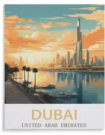 Dubai, Vereinigte Arabische Emirate,5D Diamond Painting Kit Full Drill Diamond Art Crystal Art Kits für Erwachsene Kinder(50x60cm)