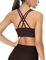 icyzone Damen Sport BH Starker Halt Gepolstert Training Yoga Top Fitness Gym BH (L, Black Coffee)