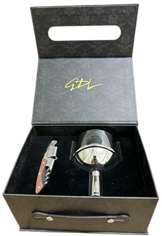Imbuto Decanter per Vino con Filtro e Aeratore in Acciaio Inox + Cavatappi Professionale con Tagliacapsule - Idea Regalo per Sommelier e Amanti del Vino - GDL GIOVANNI DE LUCA