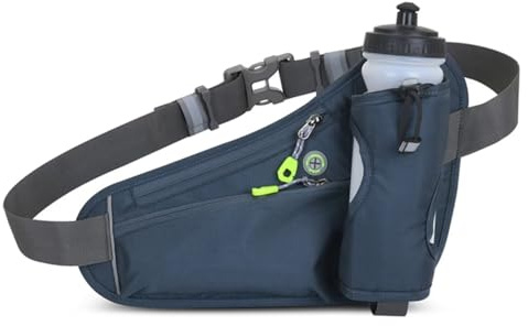 ROSSRORE Minimalist Running Belt with Water Bottle Waist Pack Bag for Gym | 500ML Water bottle,Phone pocket,SBS zipper,Breathable mesh,Oxford fabric Water-resistant ,Scratch-proof Lightweight