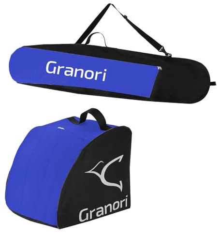 Granori Snowboardtasche + Skischuhtasche (Set) für 1 Paar Skischuhe & Snowboard bis 170 cm (Blau, 170 cm)