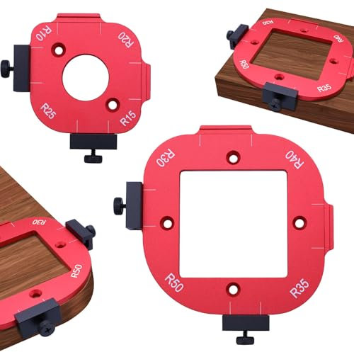 Piuluvor® 2 Stück Router Radius Jig Schablone, Frässchablone Oberfräse Aluminiumlegierung Frässchablonen Rundung R10 R15 R20 R25 R30 R35 R40 R50 für Holzbearbeitung DIY Schablone