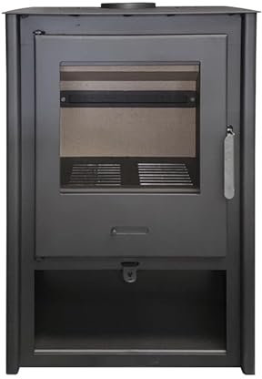 MF – Holzofen Deva 12 kW aus Stahl mit Vermiculit-Brennkammer und sauberer Keramikscheibe – Effiziente Verbrennung und niedrige Emissionen