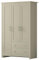 Nera 3 Door Wardrobe with Drawers Shelves and Hanging Rail Tall Wardrobes for Bedrooms Storage (Cream on Oak)