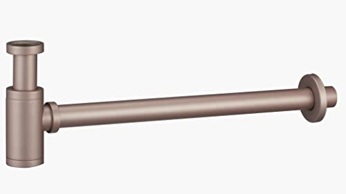 IMEX SCL002 Siphon rond en acier inoxydable S.304 et zamak, finition élégante, base amovible, nettoyage facile (or rose brossé)