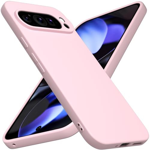 X-level Cover per Google Pixel 9 Pro, Custodia Protezione in Morbida Silicone TPU Ultra Sottile e Anti-Graffio Cover Ultra Slim per Pixel 9 Pro Anti Scivolo, Rosa