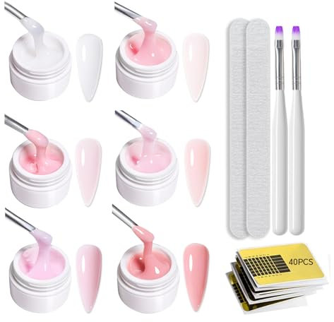 GZSYY Builder Gel für Nägel Aufbaugel für gelnägel 6 Farben UV Gel zur Nagelverlängerung
