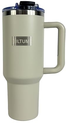 Ultum Thermobecher 1,2L Edelstahl mit Henkel & Deckel – Isolierter Trinkbecher to Go – Hält 12h heiß & 18h kalt – BPA-frei, mit Strohhalmöffnung, auslaufsicher