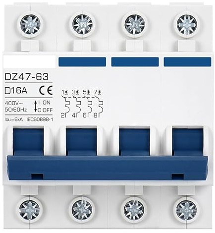 Magnetotermico Interruttore automatico CA for motore a curva D 10A~125A 400V Interruttore di avviamento Macchina Pompa for acqua industriale(1P,32A)