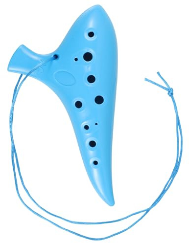 Kunststoff Okarina 12-loch Altflöte in Blau für Anfänger | Wide Range Of Notes, Waschbar, für Schüler und Kinder, Stilvolle Optik Zufällige Farbe