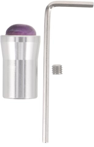 Hemobllo Amethyst Meditation Tuning Fork Accessory Set with 12mm Silver Crystal Feet for Stable Frequency Enhancement and Crystal Energy Integration, for Yoga and Spa Sessions