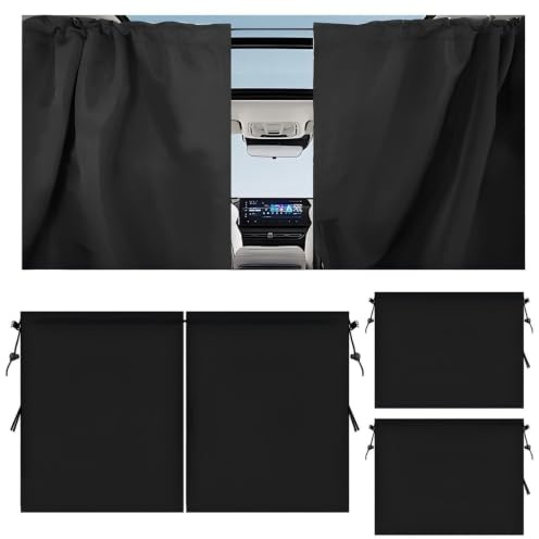 Lot de 3 rideaux de séparation de voiture - Protection solaire - Intérieur amovible - Pour siège arrière - Pour voyage, camping, sommeil, intimité - Pare-soleil universel pour voiture