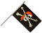 Flaggenfritze® Große Stockflagge Schwenkflagge Pirat mit Kopftuch 60 x 90 cm