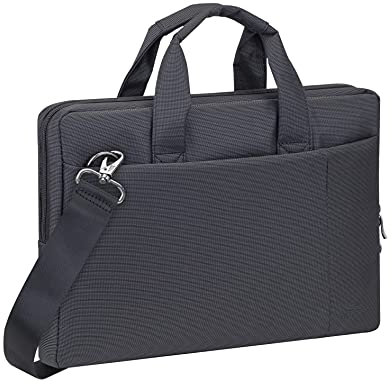 Rivacase 8221 Laptoptasche bis 13.3 Zoll - 35 x 26,5 x 6,5cm – Kompakte gepolste Aktentasche für Notebooks für Damen und Herren, wasserabweisende Laptophülle für Arbeit, Reise, Uni