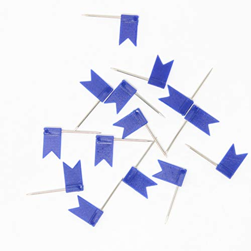 BIG-SAM 30006 - 40 Pinnwandnadeln - Flaggen / Fähnchen - BLAU