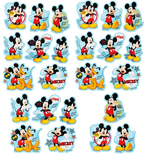 alles-meine.de GmbH 24 TLG. Set Aufkleber/Sticker - Mickey Mouse - selbstklebend - für Jungen & Mädchen - Mäuse/Maus Stickerset Kinder - z.B. für Stickeralbum/Figuren..