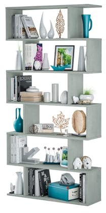 13Casa Kafka H02 Libreria, Melamina, Grigio, 80 x 25 x 192 cm