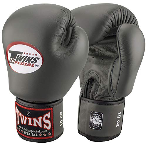 Twins Special Boxhandschuhe, Leder, BGVL-3, grau Größe 10 Oz