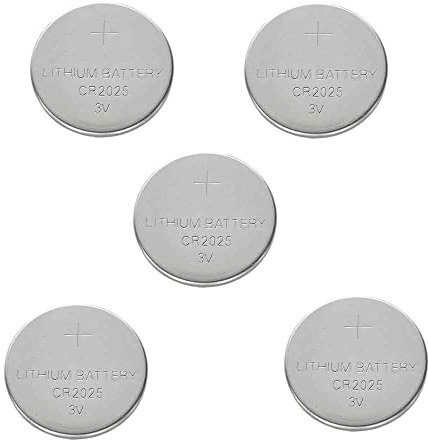 CABLEPELADO Batteria a bottone | 2025 | Batteria CR2025 | Batteria al litio | Tensione della batteria: 3 V | Capacità della batteria: 170 mAh | 5 Unità