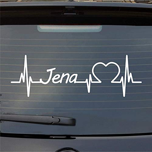 Hellweg Druckerei JENA Herzschlag Puls Stadt Liebe Auto Aufkleber Sticker Heckscheibenaufkleber