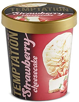 DIA TEMPTATION helado sabor strawberry cheesecake tarrina 350 gr