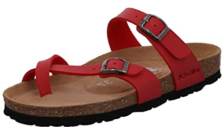 Rohde Damen Zehentrenner Pantolette Alba 5594, Größe:42 EU, Farbe:Rot